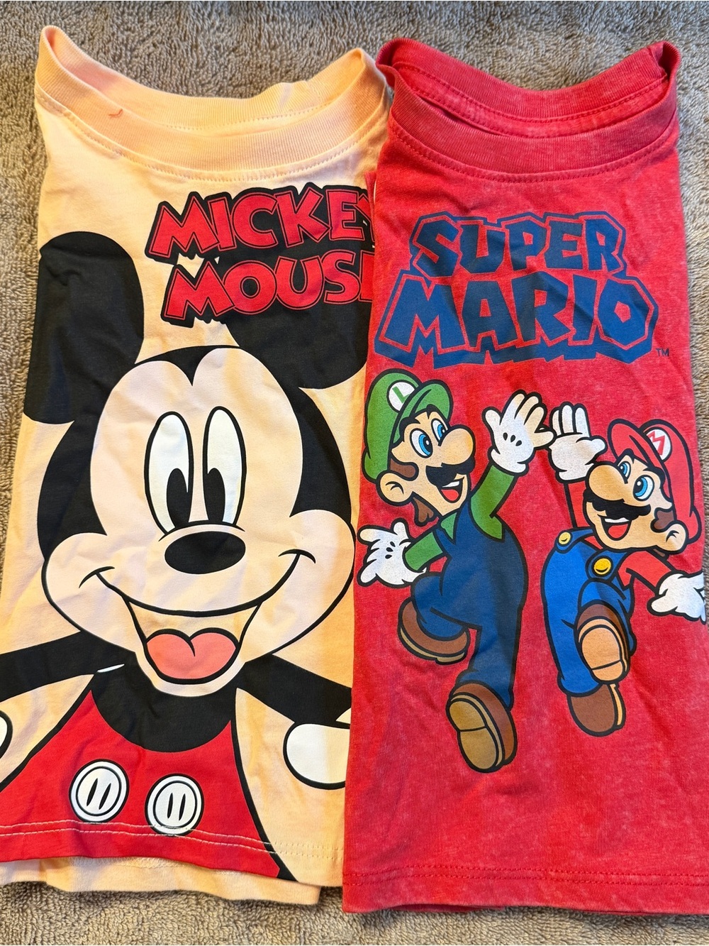 Nintendo Kids Graphic Tee Pair - Red & Peach - Size 2T - Picture 6 of 10
